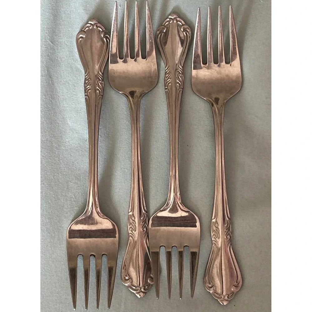 Belle Grove Reed & Barton Select Salad Fork Lot 4 Stainless Flatware Vintage